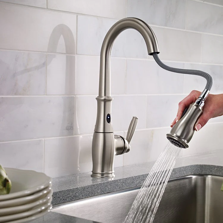 Brantford Single Handle High-Arc Pull Down Kitchen Faucet with MotionSense - Frankwebs