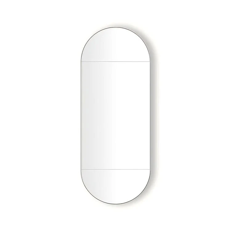 Medicine Cabinet Main Line 20 x 50 Inch 1 Doors Mirrored Matte Black Pill Shaped Murray Hill Pill Slow Close Hinges 4 Inch - Frankwebs