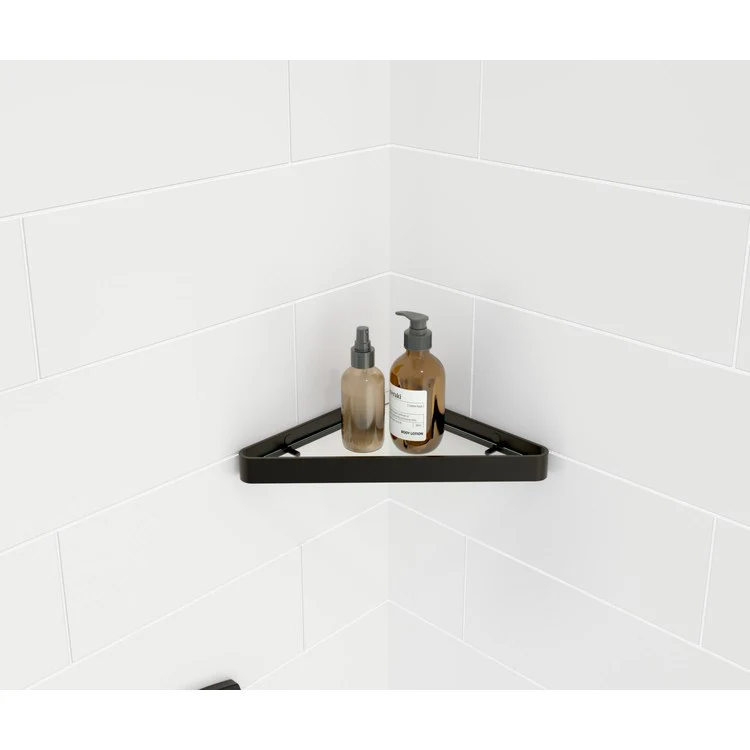 Shelf Corner Black Metal/Glass 9-5/8 Inch - Frankwebs