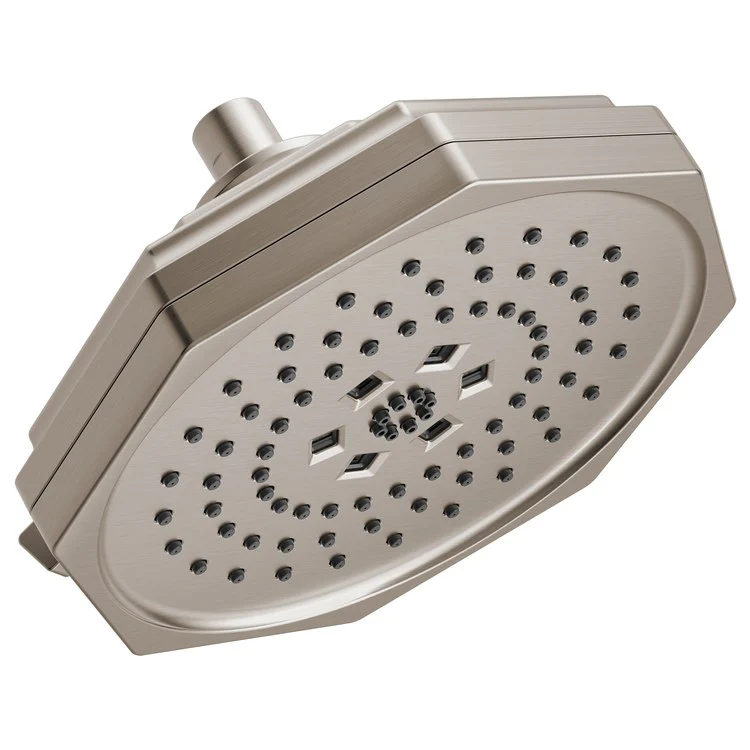 Showerhead Beauclere 4 Functions H2OKinetic Brilliance Black Onyx 8 Inch 1.75 Gallons per Minute Round Wall Mount - Frankwebs