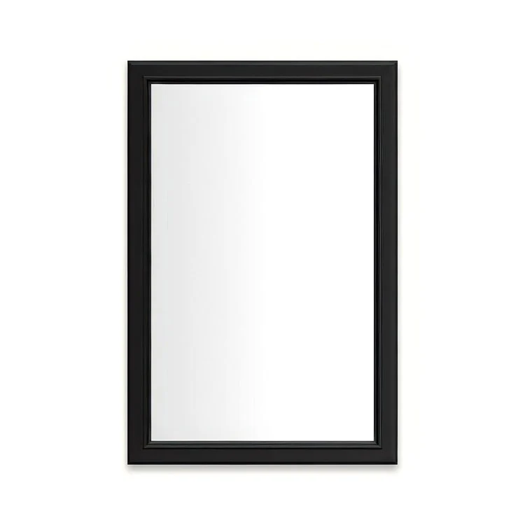 Medicine Cabinet Main Line 20 x 30 Inch 1 Doors Framed Mirror Brushed Black Flat Top Bryn Mawr Frame Slow Close Hinges 4 Inch - Frankwebs