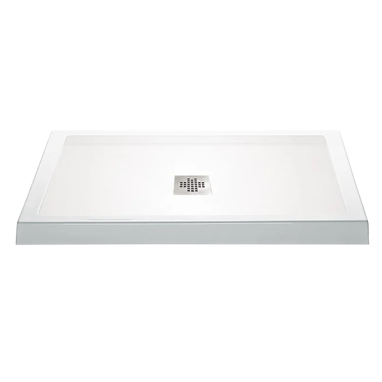 Shower Base Multiple Threshold Hidden Drain Biscuit 60 x 32 Inch Acrylic Right Hand Drain - Frankwebs