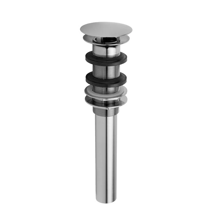 Lavatory Drain Stationary Round Oversize European Flange Less Overflow 1-1/2 Inch Polished Chrome 10-5/8 Inch Length - Frankwebs