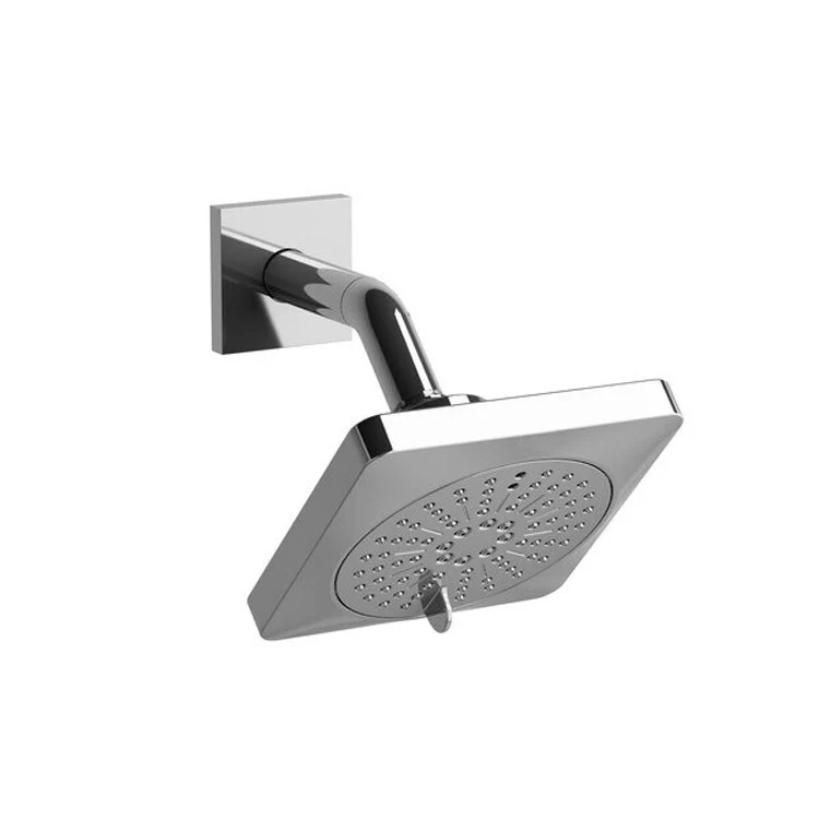 Showerhead 6 Function Showerarm with Square Flange Black 5 Inch 2.0 Gallons per Minute Luxurious Invigorating - Frankwebs
