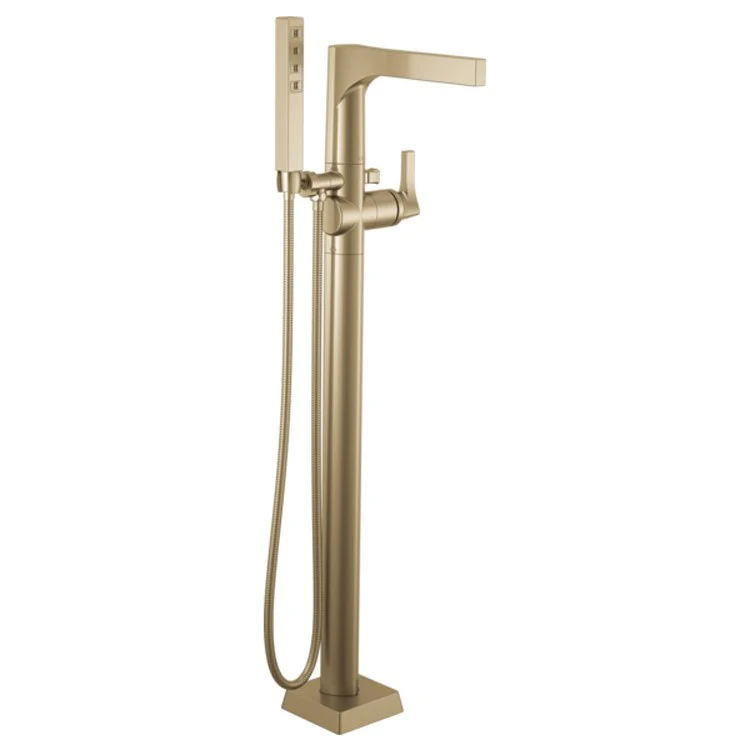 Roman Tub Trim Zura Floor Mount with Handshower 1 Lever Matte Black ADA - Frankwebs
