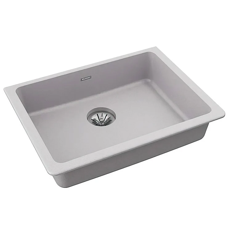 Kitchen Sink Quartz Classic 25 x 18.5 Inch Single Bowl with Perfect Drain ADA Black Undermount Rectangle Drain Location Rear Center Depth 5-1/2 Inch - Frankwebs