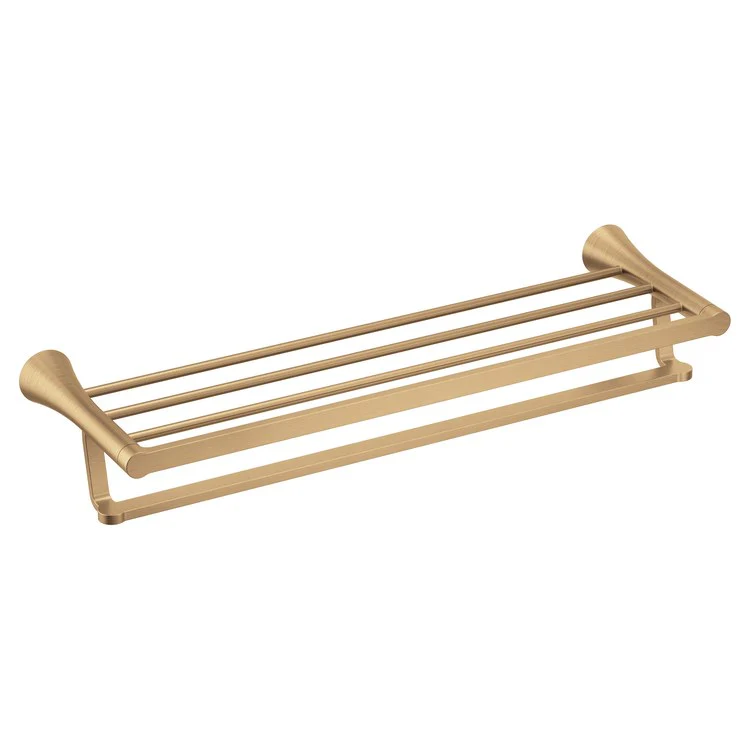Towel Shelf JASE with Towel Rack Bronzed Gold 24 Inch Zinc - Frankwebs