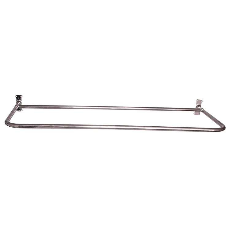 Shower Rod D with Flanges Brushed Nickel 48 x 26 Inch Brass - Frankwebs