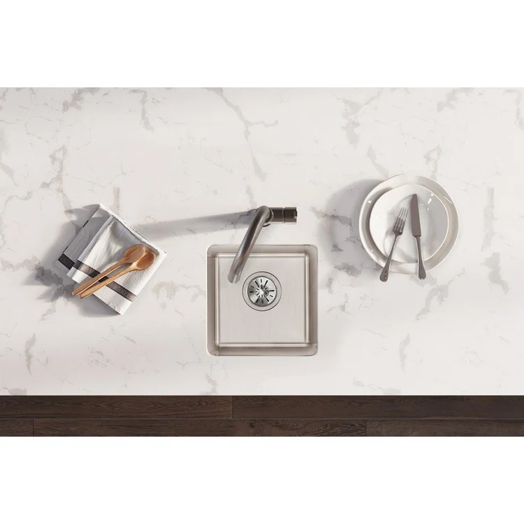 Kitchen Sink Lustertone Iconix 14.5 x 14.5 Inch Single Bowl Luminous Satin Undermount - Frankwebs