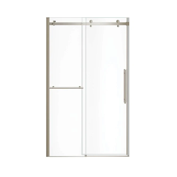 Shower Door Vela Sliding with Towel Bar 47L x 78-3/4H Inch Brushed Nickel Clear 5/16 Inch 44-1/2 to 47x78-3/4 Inch - Frankwebs