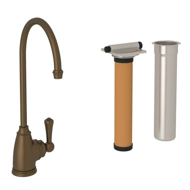 Filter Faucet Georgian Era with Filtration Kit 1 Lever Satin English Gold C-Spout 0.5 Gallon per Minute - Frankwebs