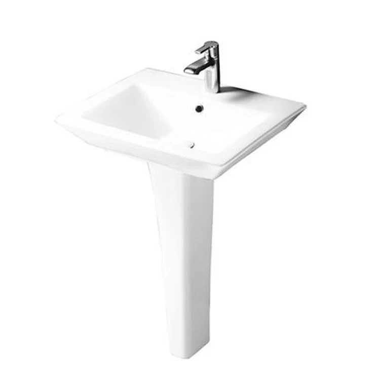 Pedestal Lavatory Opulence Centerset White Rectangular - Frankwebs