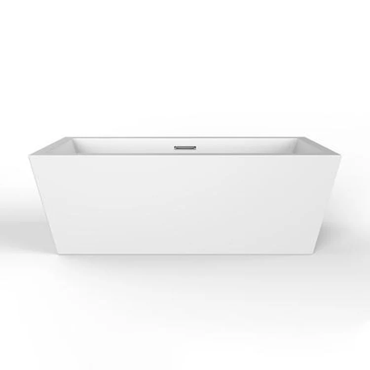 Freestanding Tub Stannard 67 Inch Rectangle Acrylic White/White Drain and Overflow No Faucet Holes - Frankwebs