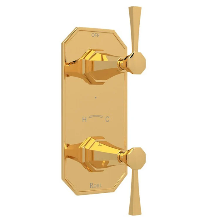 Thermostatic Trim Deco 1/2 Inch with Diverter 2 Lever Polished Nickel Brass - Frankwebs