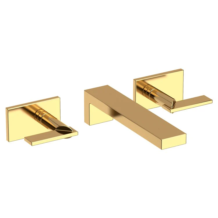 Metro Two Handle Wall-Mount Bathroom Faucet - Satin Brass - Frankwebs