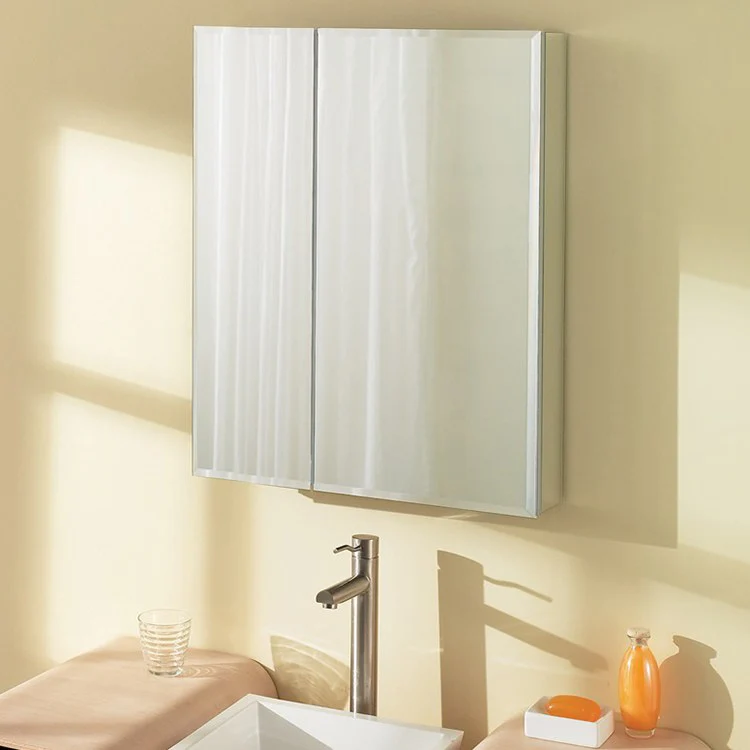 Medicine Cabinet BV 24W x 30H x 5D Inch 2 Doors Mirror Chrome Beveled - Frankwebs