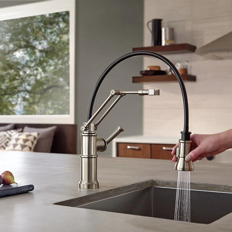 Artesso Single Handle Kitchen Faucet with Articulating Arm - Frankwebs