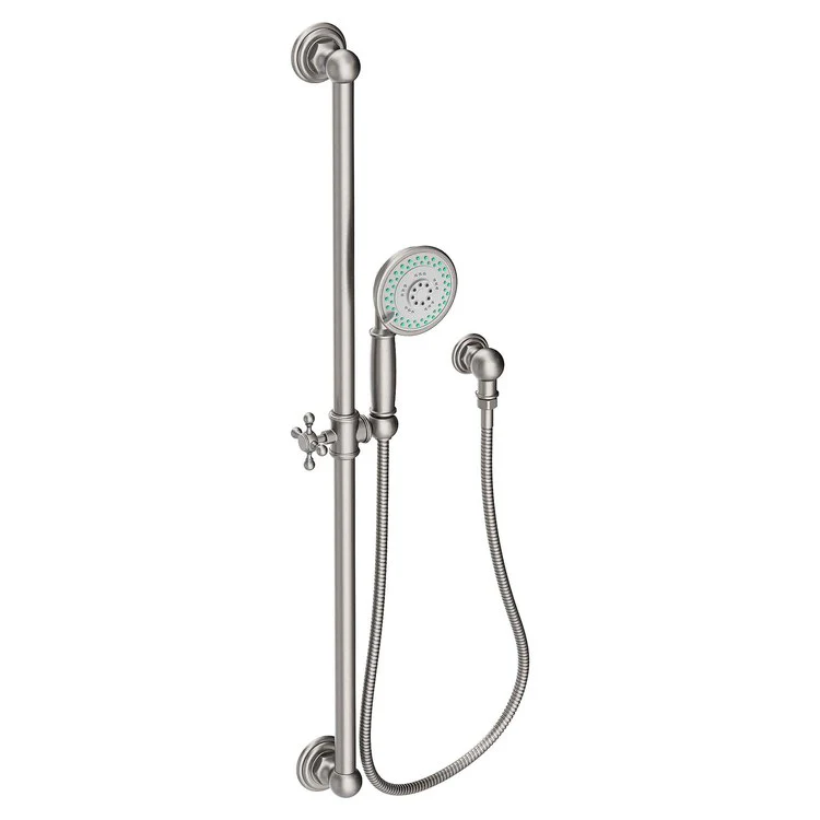 Handshower Set Tub and Shower Slidebar with Cross Handle Midnight Chrome 3 Function 1.8 Gallons per Minute - Frankwebs