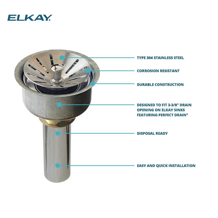 Drain Fitting Body and Strainer 4 x 8 Inch Stainless Steel for Perfect Drain Sink 4-1/6 Inch - Frankwebs