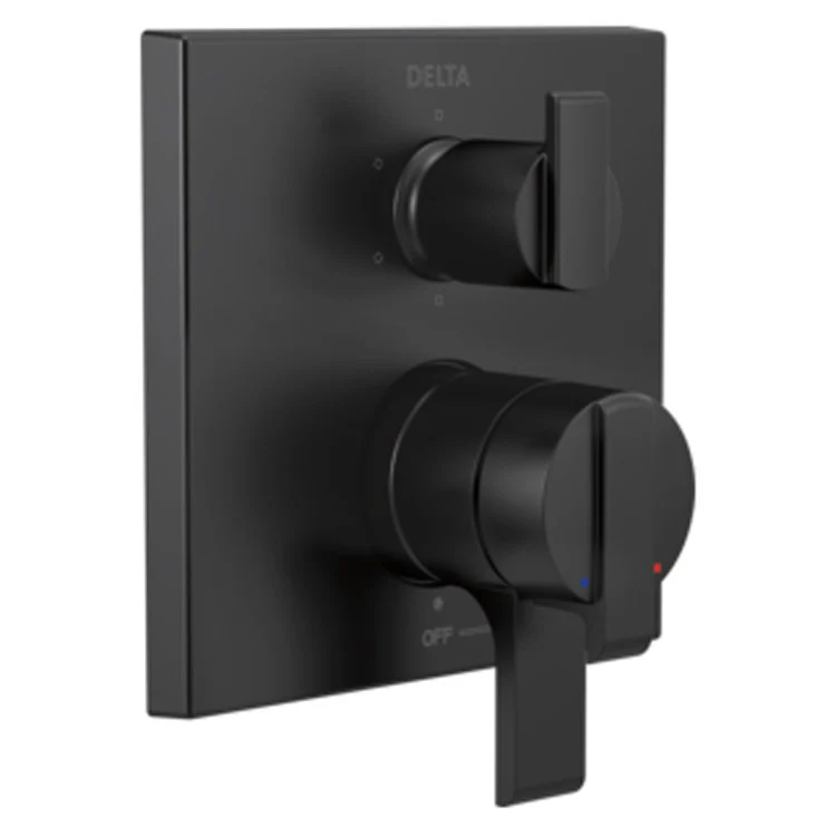 Valve Trim Ara Monitor 17 Angular Modern with Volume Control and 6 Setting Integrated Diverter 2 Lever Brilliance Polished Nickel ADA for MultiChoice Universal Rough-In Valve R22000 Series - Frankwebs