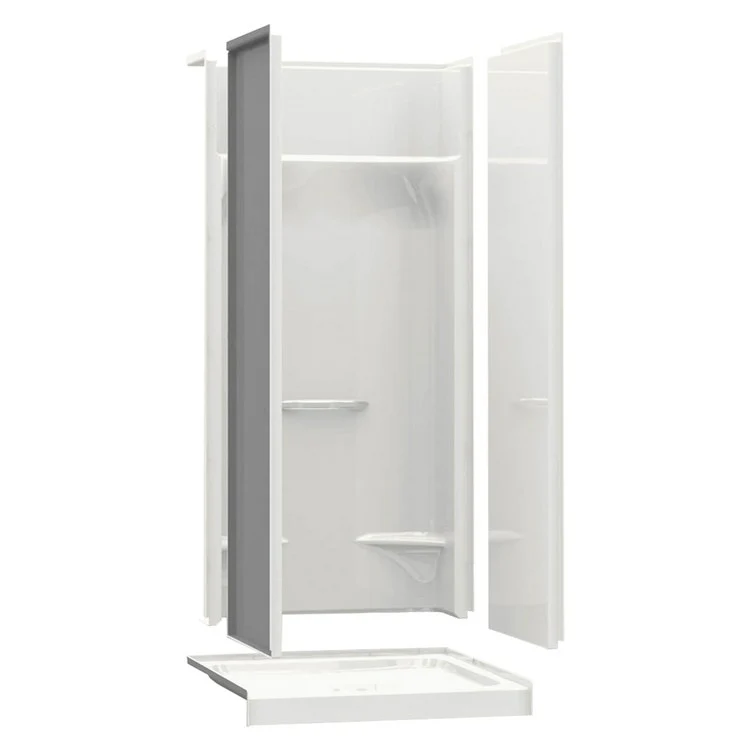 Shower Module KDS 3636 35-7/8 x 36 x 76 Inch AcrylX Biscuit 4 Pieces Less Seat - Frankwebs