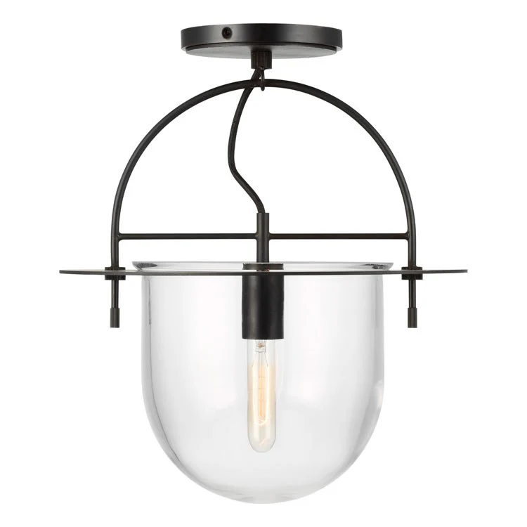 Nuance Single-Light Medium Semi-Flush Mount Ceiling Fixture by Kelly - Frankwebs