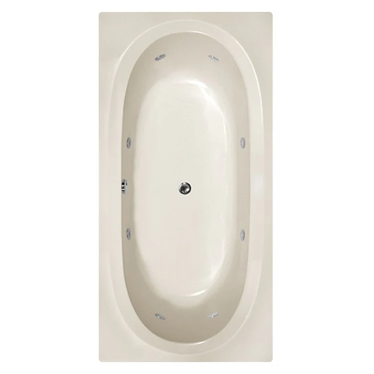 Whirlpool Tub Designer Collection Caribe 72 x 36 x 19 Inch Drop-In Center Drain Bone Rectangle - Frankwebs