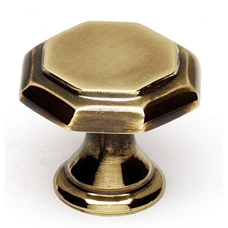 Knob II Collection Hexagon Polished Nickel Brass 1-1/8 Inch 1 Inch 11/16 Inch - Frankwebs