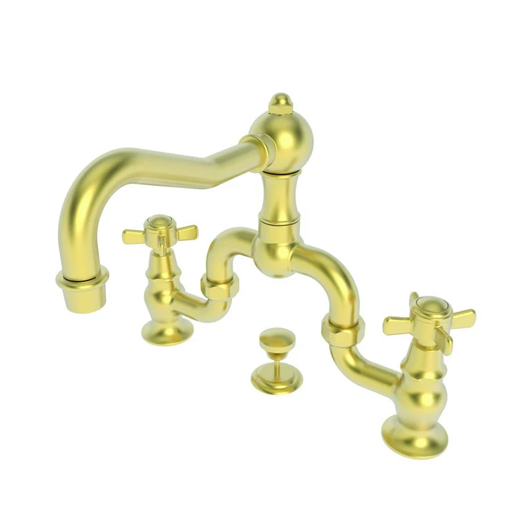 Lavatory Faucet Fairfield Bridge 8 to 9-3/4 Inch Spread 2 Cross ADA WaterSense Antique Copper 1.2 Gallons Per Minute Brass Pop Up Spout Reach 7-3/16 Inch - Frankwebs