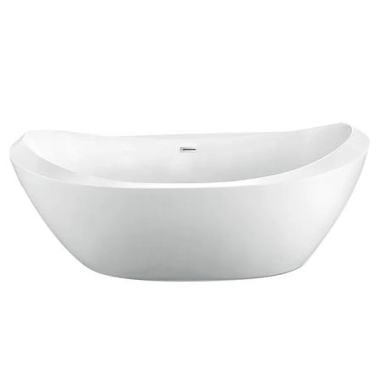 Freestanding Tub Naomi 67 Inch Double Slipper Oval Acrylic White/Oil Rubbed Bronze Drain and Overflow No Faucet Holes - Frankwebs