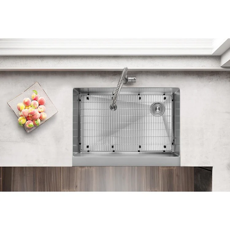 Kitchen Sink Crosstown 36 x 20.25 Inch Single Bowl Kit Polished Satin Farmhouse - Frankwebs