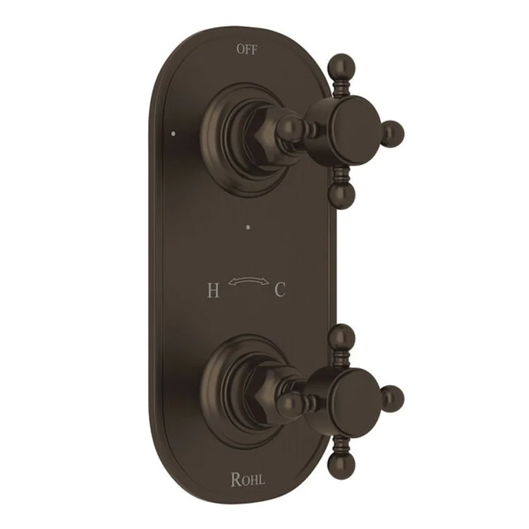 Thermostatic Trim 1/2 Inch with Diverter 2 Cross Unlacquered Brass 6.7 Gallons per Minute Brass - Frankwebs
