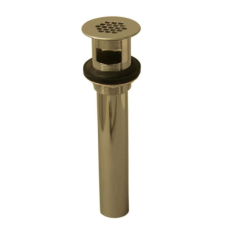 Grid Drain with Overflow 9 x 6 x 10 Inch Brushed Nickel Brass - Frankwebs