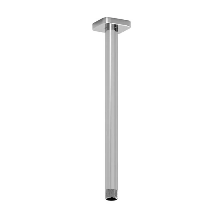 Shower Arm with Square Escutcheon and Salome Flange Chrome 12 Inch 1/2 Inch Inlet MNPT Brass Ceiling Mount - Frankwebs