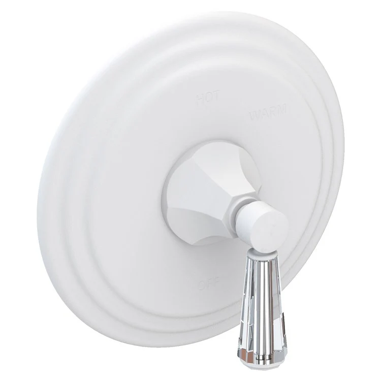 Pressure Balance Valve Trim Metropole Round 1 Crystal Lever Flat Black ADA Depth 3-5/9 Inch - Frankwebs