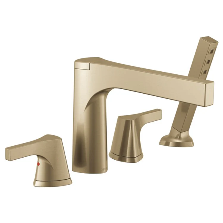 Roman Tub Trim Zura with Handshower 2 Lever Matte Black ADA 8 to 16 Inch Spread - Frankwebs