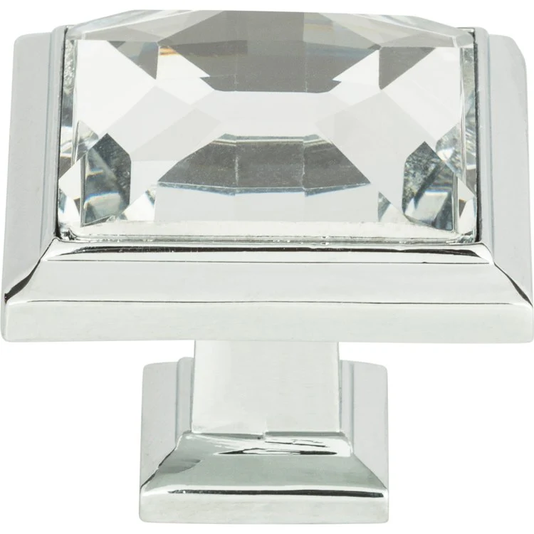 Knob Atlas Legacy Crystal Square Brushed Nickel Zinc Alloy 1-5/16 Inch - Frankwebs