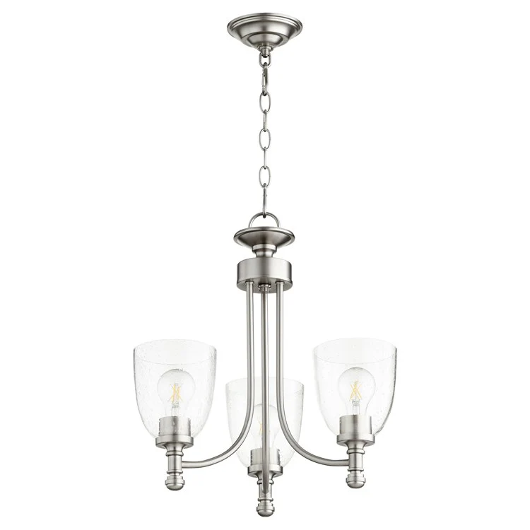 Rossington Three-Light Chandelier with Clear Seeded Glass Shades - Frankwebs