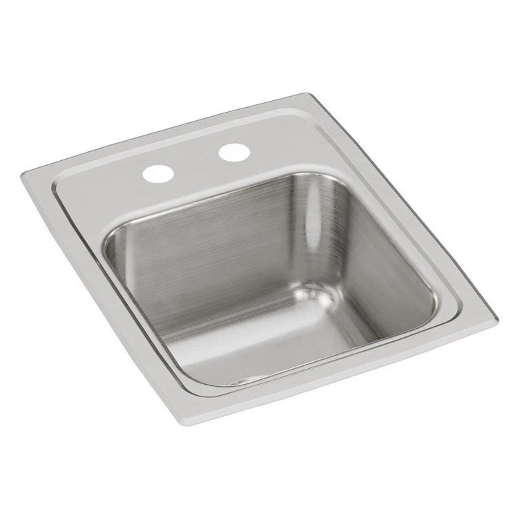 Kitchen Sink Lustertone Classic 13 x 16 Inch Single Bowl 2 Hole Lustrous Satin Drop-In Drain Location Center Bottom Only Pads - Frankwebs