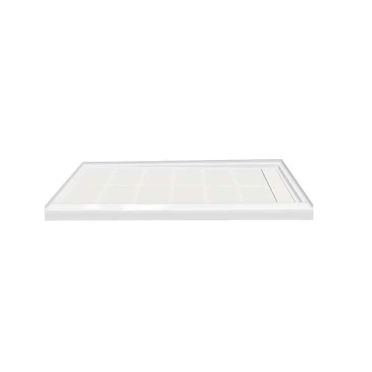 Shower Base Linear Single Threshold White Right Concealed Drain 60 x 30 x 4 Inch - Frankwebs