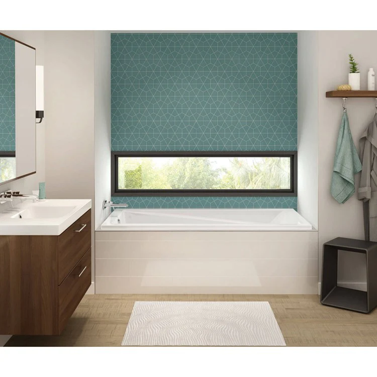 Tub Exhibit 65-7/8 x 34 x 18 Inch Drop-in End White Acrylic - Frankwebs