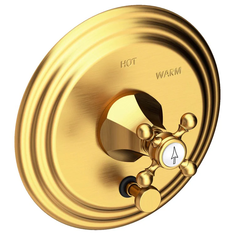 Metropole Pressure Balance Tub/Shower Valve Trim Only with Cross Handle - Antique Brass - Frankwebs