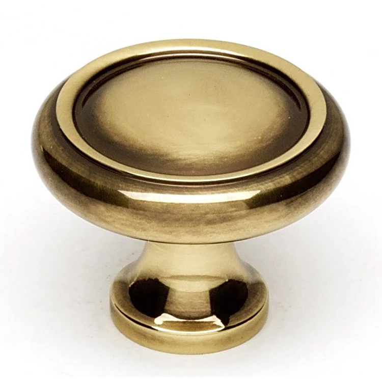 Knob V Collection Round Unlacquered Brass Brass 1-1/4 Inch 1-1/4 Inch 3/4 Inch - Frankwebs