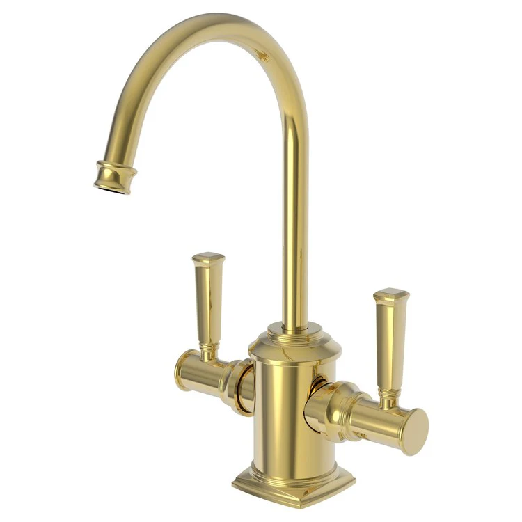 Water Dispenser Zemora Hot and Cold 2 Lever Gooseneck Satin Brass PVD - Frankwebs