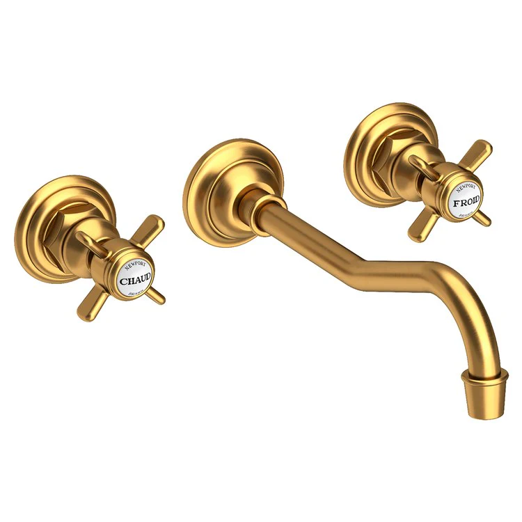 Fairfield Two Handle Wall-Mount Bathroom Faucet - Aged Brass - Frankwebs
