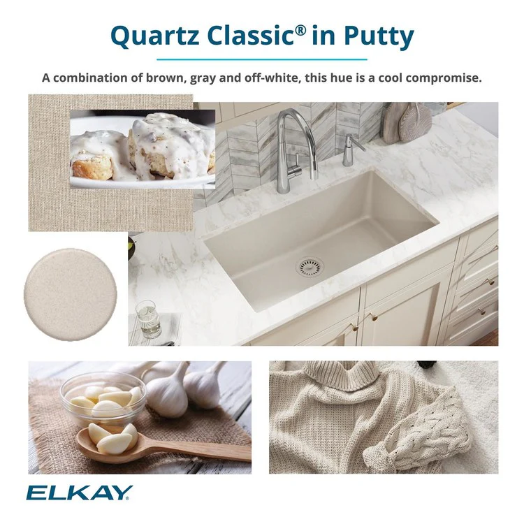 Kitchen Sink Quartz Classic 33 x 22 Inch Single Bowl Putty Drop-In Quartz 9-1/2 Inch - Frankwebs