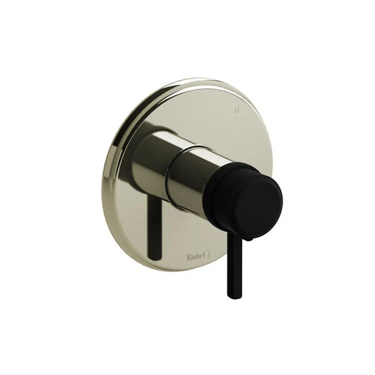 Thermostatic and Pressure Balance Valve Trim Momenti 1/2 Inch Round 3-Way 5 Function 1 Lever Brushed Nickel/Black ADA 6.3 Gallons per Minute - Frankwebs