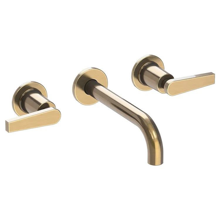Lavatory Faucet Dorrance Wall Mount 8 Inch Spread 2 Lever ADA Watersense Aged Brass 1.2 Gallons Per Minute Brass Less Drain Spout Reach 7-1/9 Inch - Frankwebs