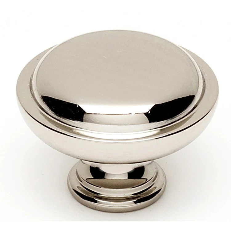 Knob IV Collection Round Polished Nickel Brass 1-1/4 Inch 1 Inch 5/8 Inch - Frankwebs