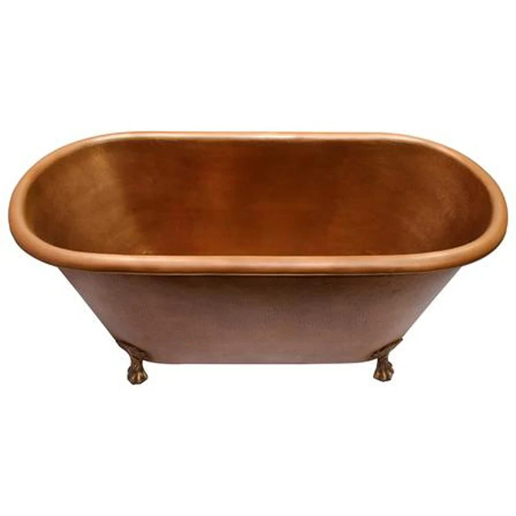 Freestanding Tub Panya 68 Inch Roll Top Oval Antique Copper Claw Feet No Faucet Holes - Frankwebs